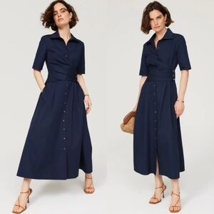 Tory Burch Navy Blue Midi Dress